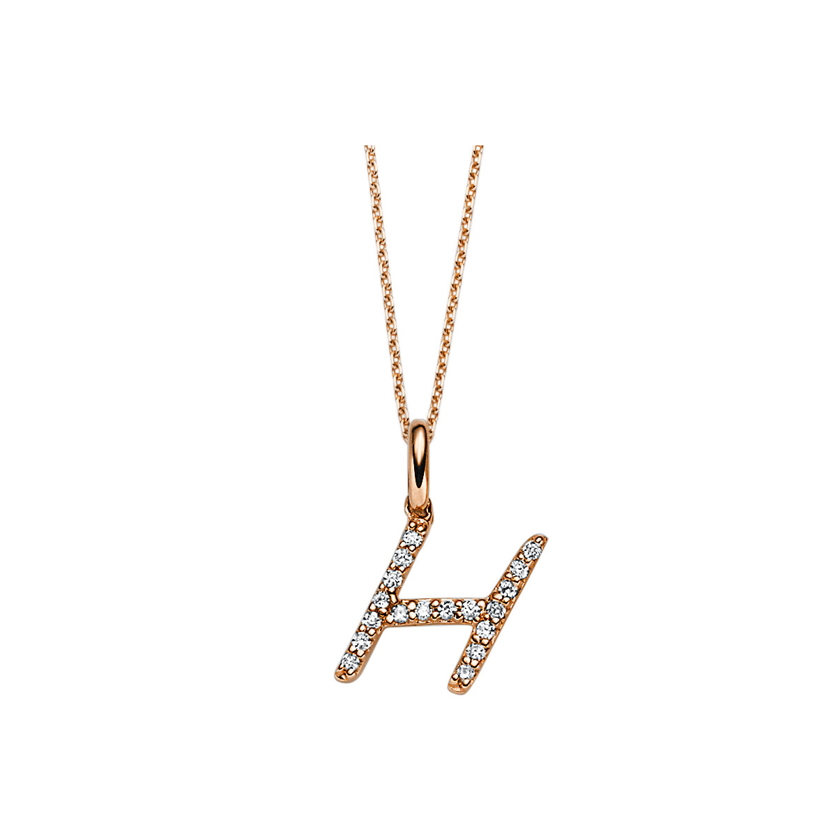 Collier 18 kt RG "H"