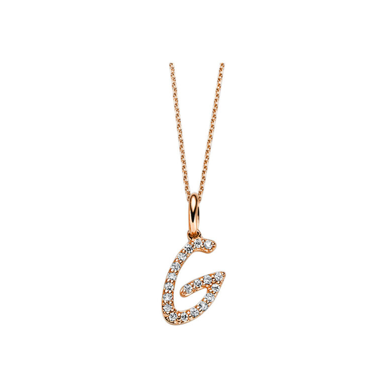 Collier 18 kt RG "G"