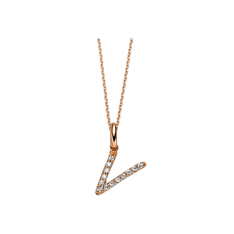 Collier 18 kt RG "V"