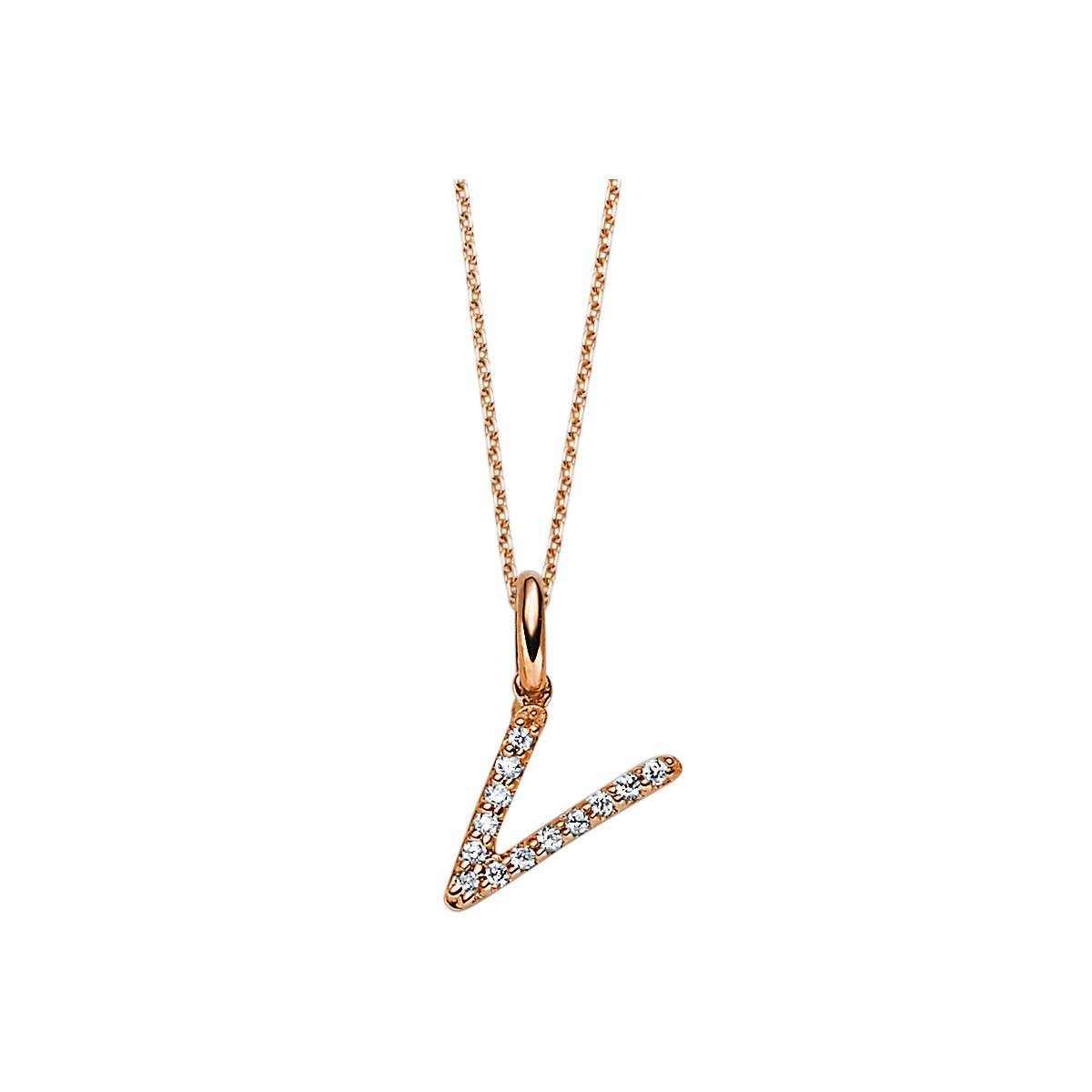 Collier 18 kt RG "V"