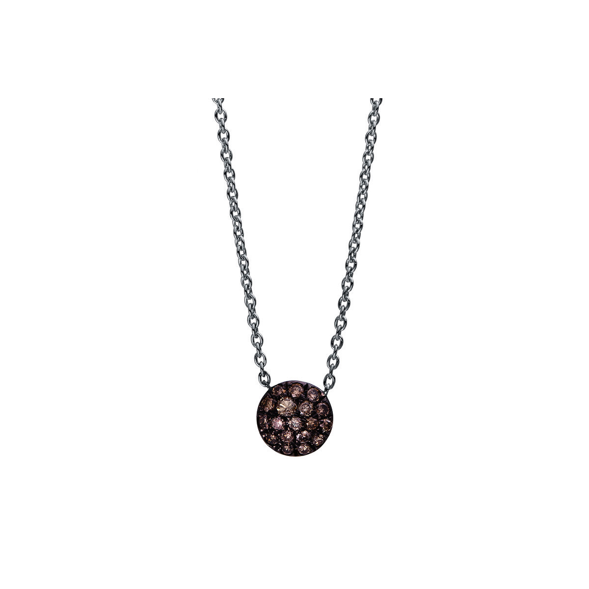 Collier 18 kt WG, Fassung schwarz rhodiniert