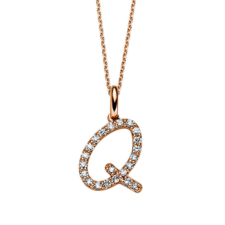 Collier 18 kt RG "Q"