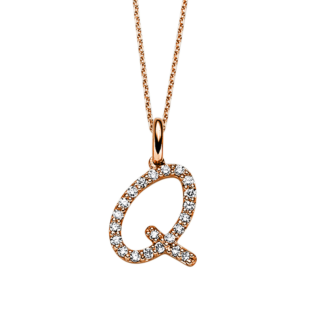 Collier 18 kt RG "Q"