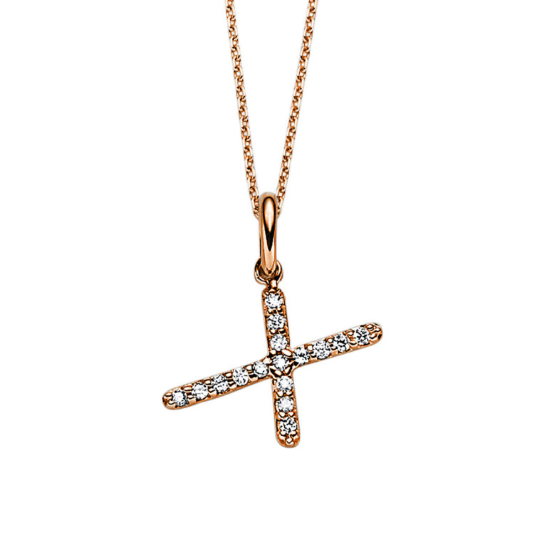 Collier 18 kt RG "X"