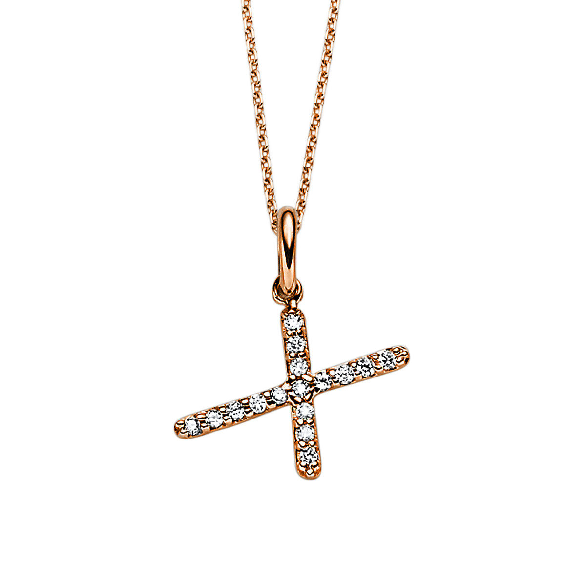 Collier 18 kt RG "X"