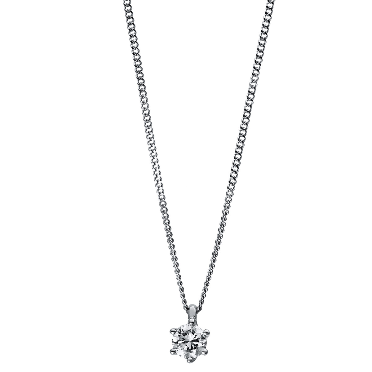 Collier 6er-Krappe 18 kt WG+P950