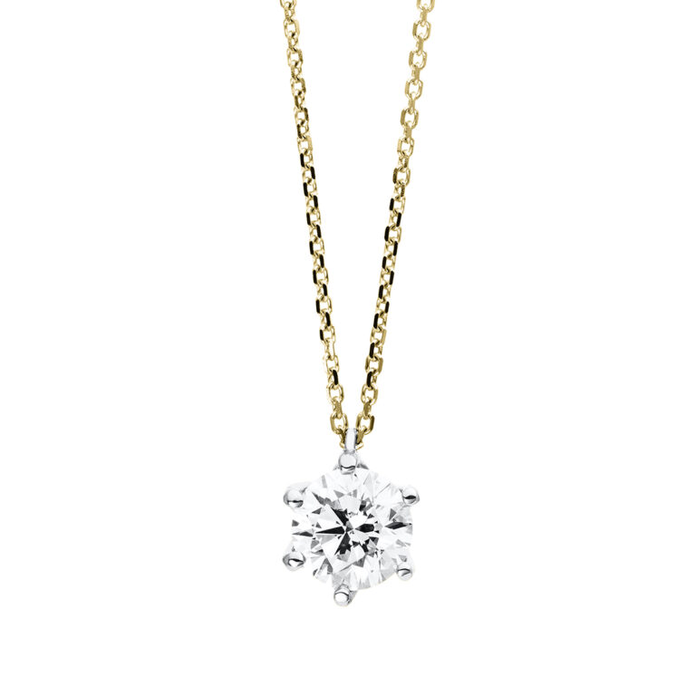 Collier 6er-Krappe 18 kt GG+WG, ZÖ 42cm, GIA1403379900