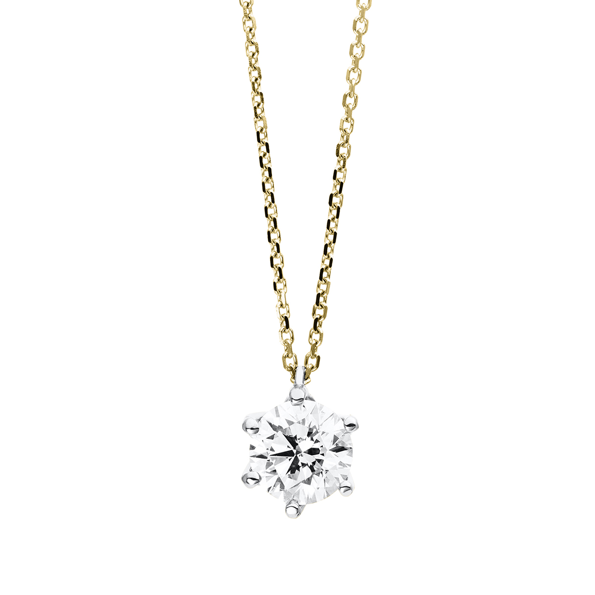 Collier 6er-Krappe 18 kt GG+WG, ZÖ 42cm, GIA1403379900