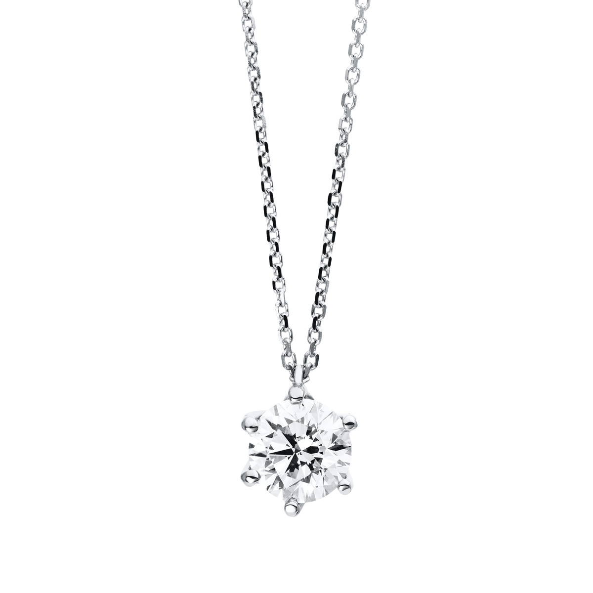 Collier 6er-Krappe 18 kt WG, mit ZÖ 42 cm, GIA6332022288