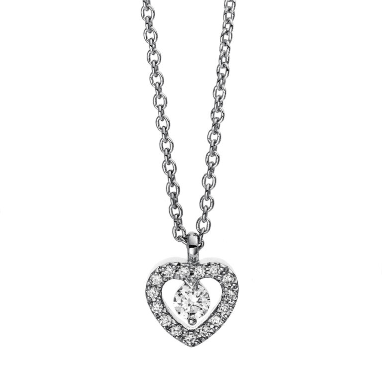 Collier 18 kt WG "Herz", mit Öse