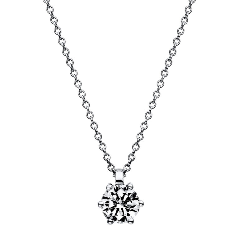 Collier 6er-Krappe 14 kt WG, GIA6402035584