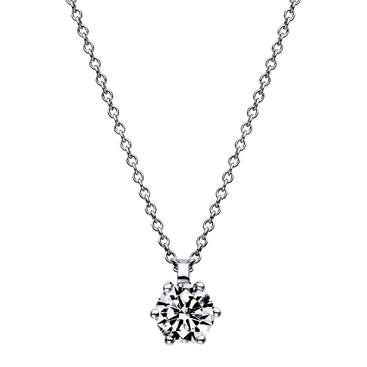 Collier 6er-Krappe 14 kt WG, GIA6402035584