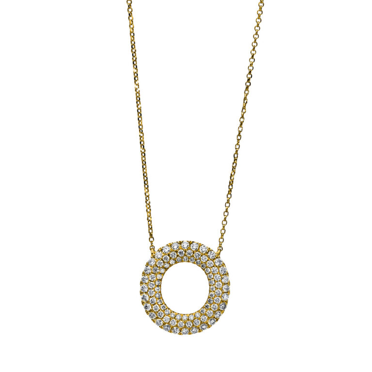 Collier 18 kt GG "Kreis", mit ZÖ 38 cm + 40 cm