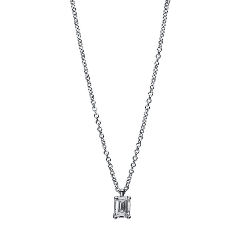 Collier 4er-Krappe 18 kt WG, Karabiner
