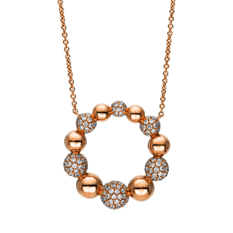 Collier 18 kt RG "Kugeln"