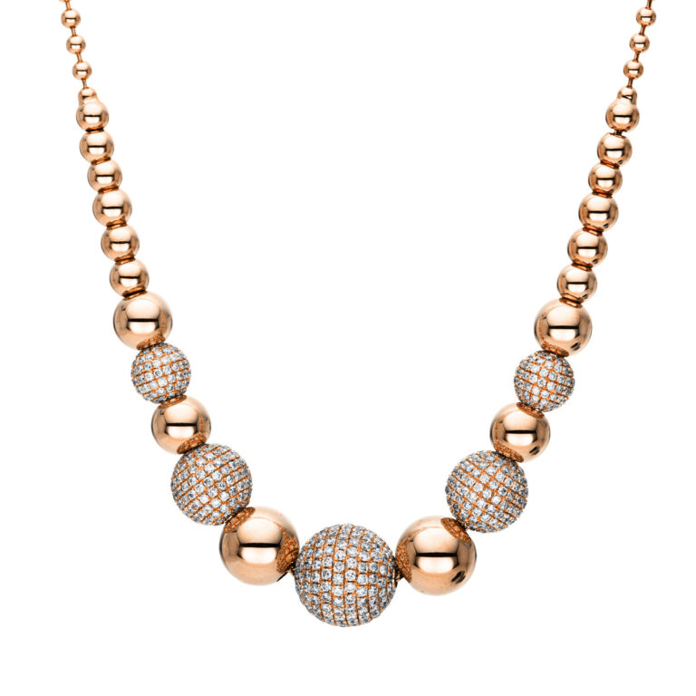 Collier 18 kt RG "Kugeln"