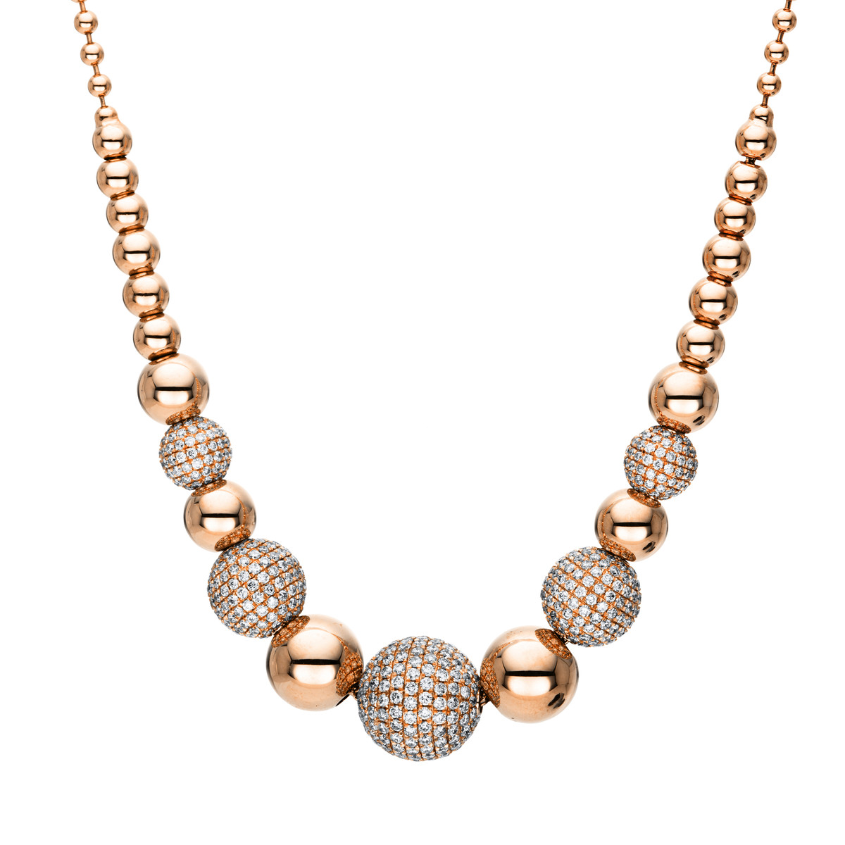 Collier 18 kt RG "Kugeln"
