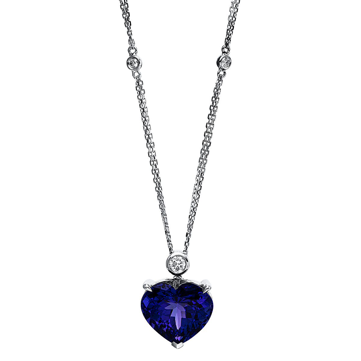 Collier 3er-Krappe 18 kt WG "Herz"