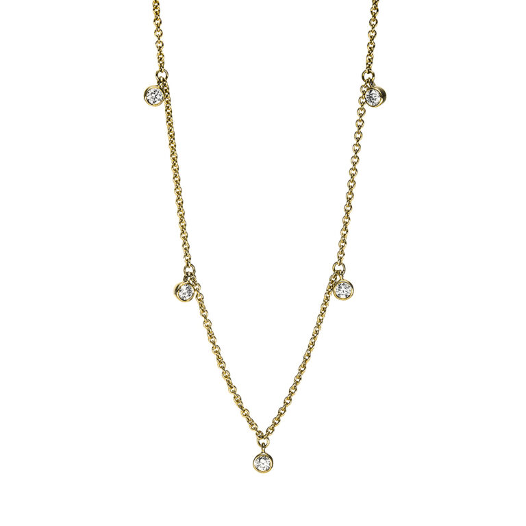 Collier Zarge 18 kt GG, mit ZÖ 35 cm + 38 cm