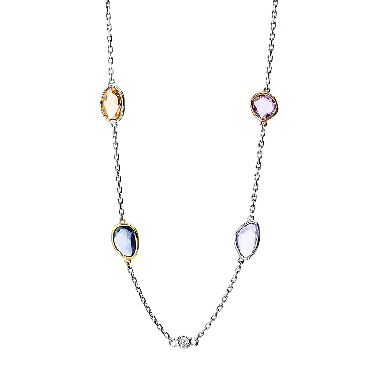 Collier 18 kt WG+GG+RG