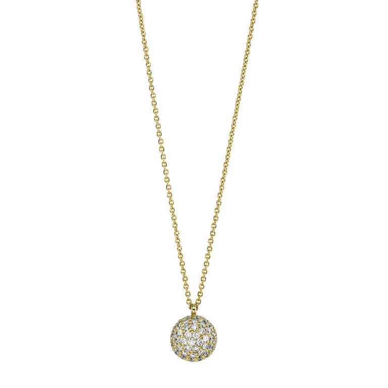 Collier 18 kt GG "Kugel", mit Öse