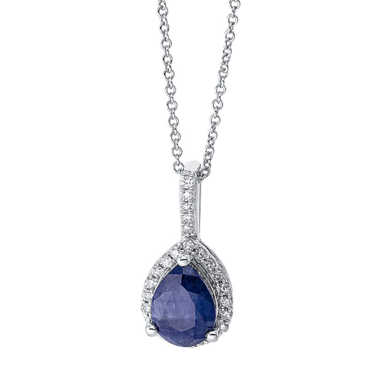 Collier 3er-Krappe 18 kt WG "Tropfen", mit ZÖ 40 cm