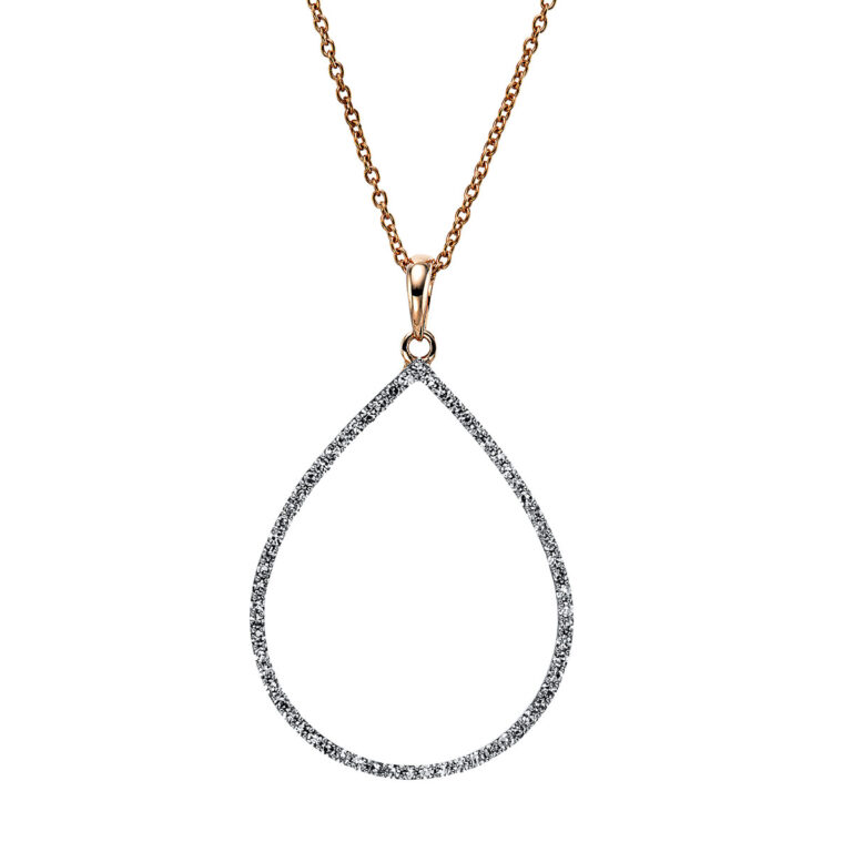 Collier 18 kt RG "Tropfen", mit Öse
