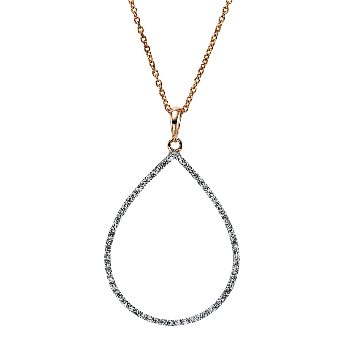 Collier 18 kt RG "Tropfen", mit Öse