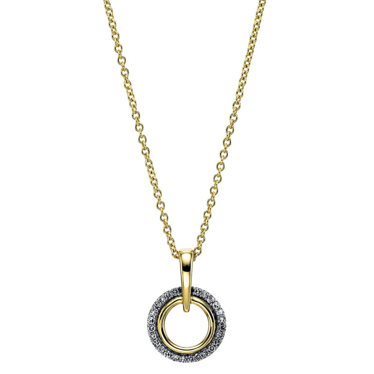 Collier 18 kt GG "Kreis", mit Öse