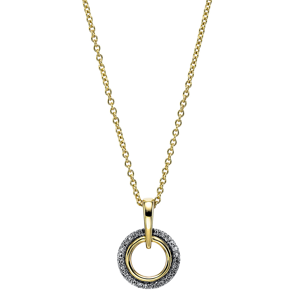 Collier 18 kt GG "Kreis", mit Öse
