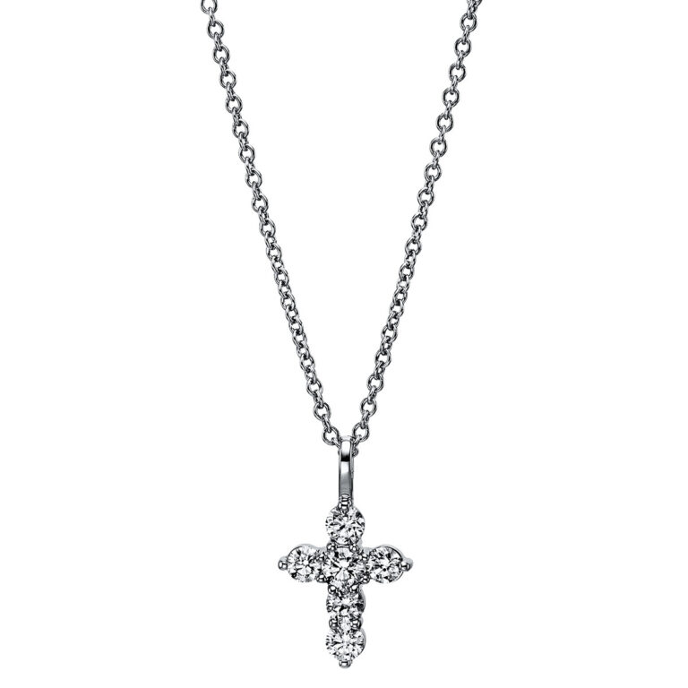 Collier 18 kt WG "Kreuz", mit Öse