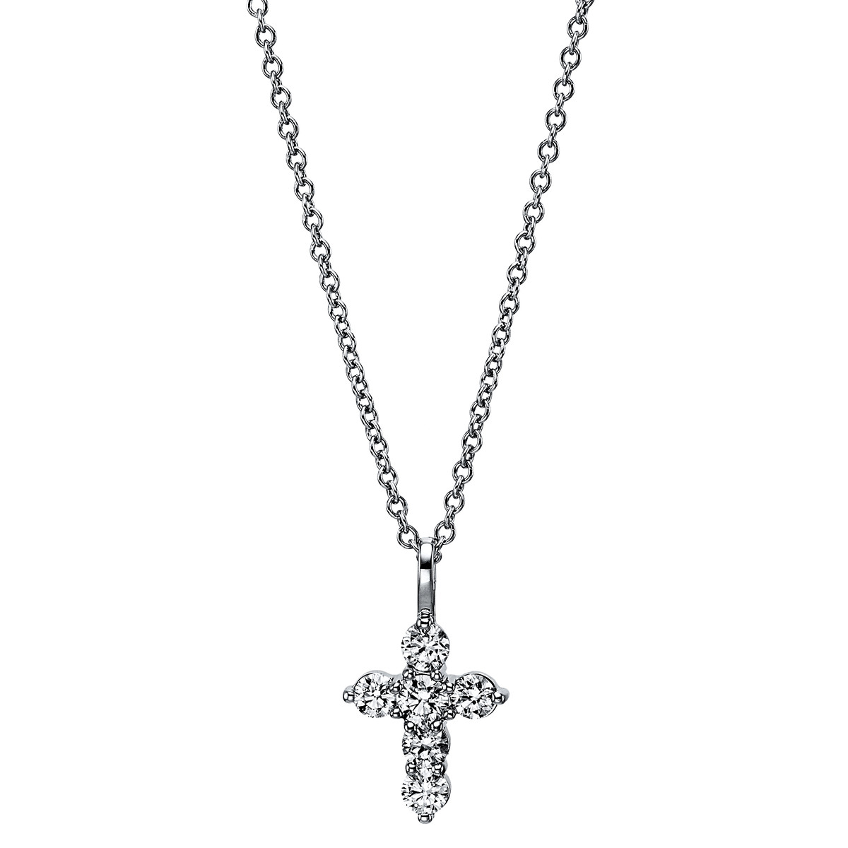 Collier 18 kt WG "Kreuz", mit Öse
