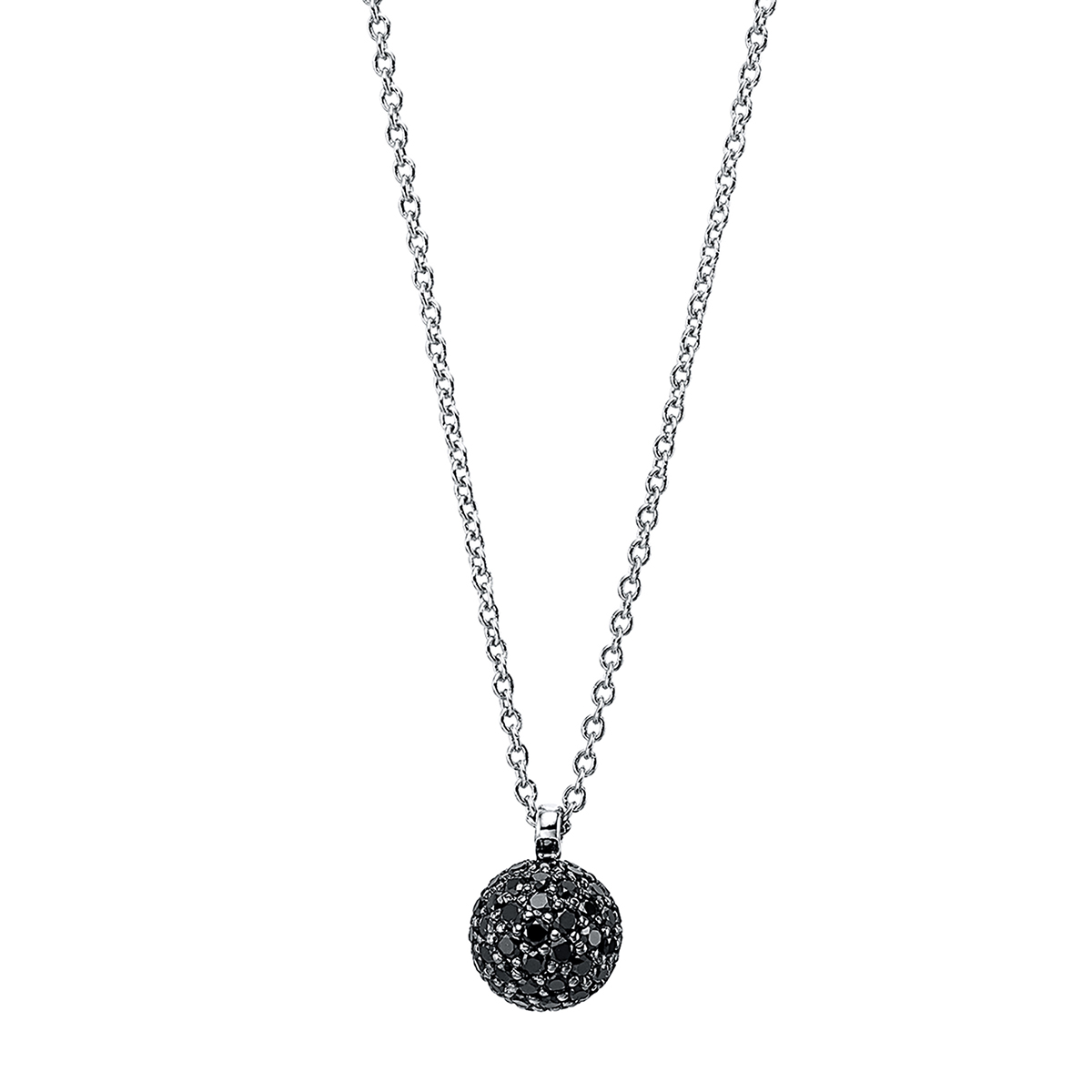 Collier 18 kt WG, Fassung schwarz rhodiniert