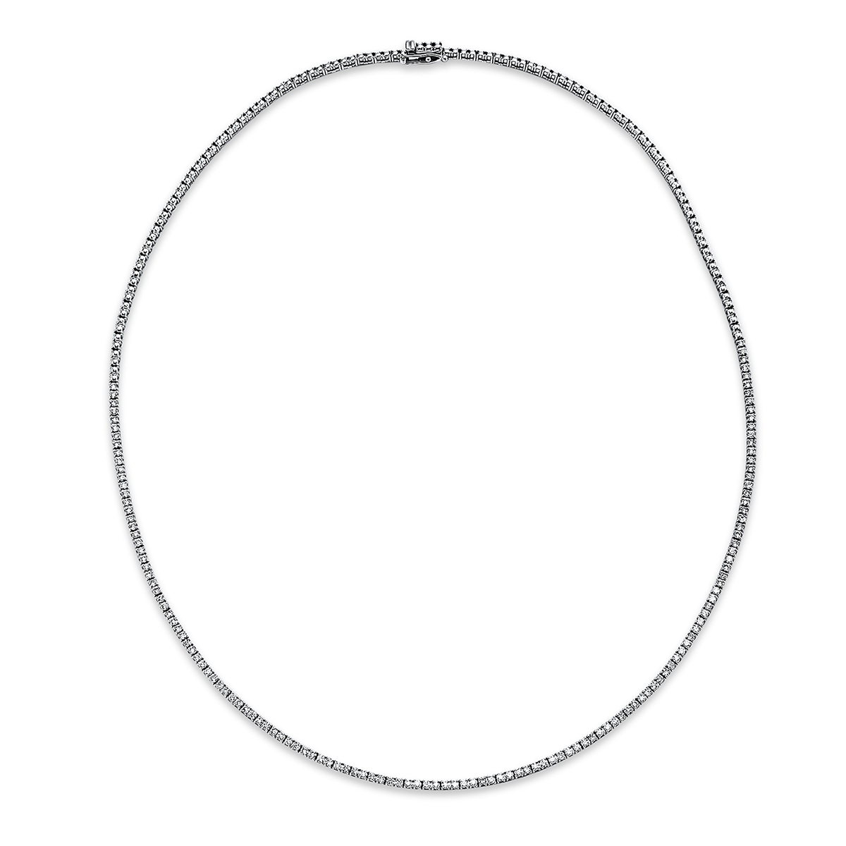 Collier 4er-Krappe 14 kt WG, halbgefasst
