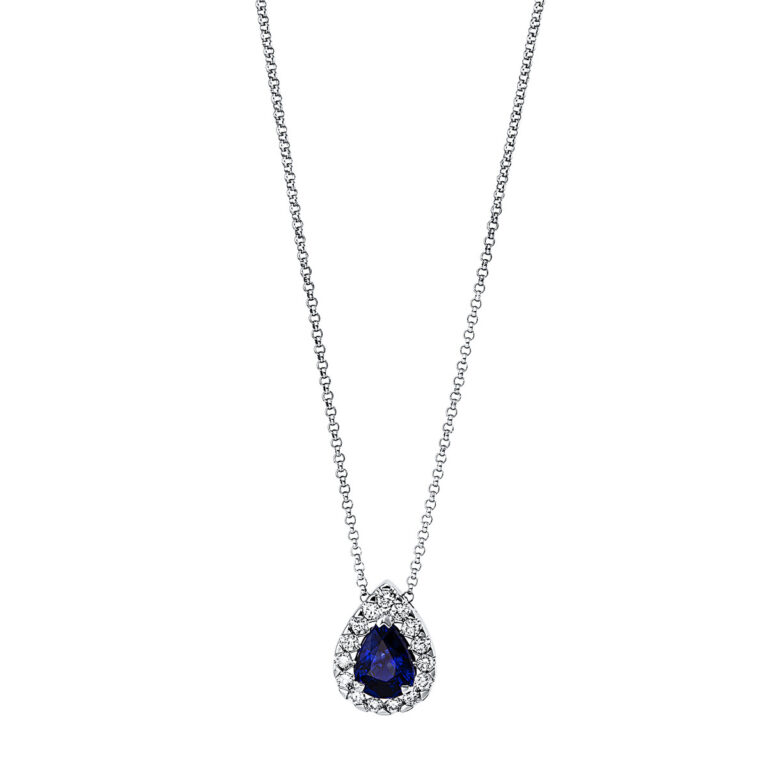 Collier 3er-Krappe 18 kt WG "Tropfen"