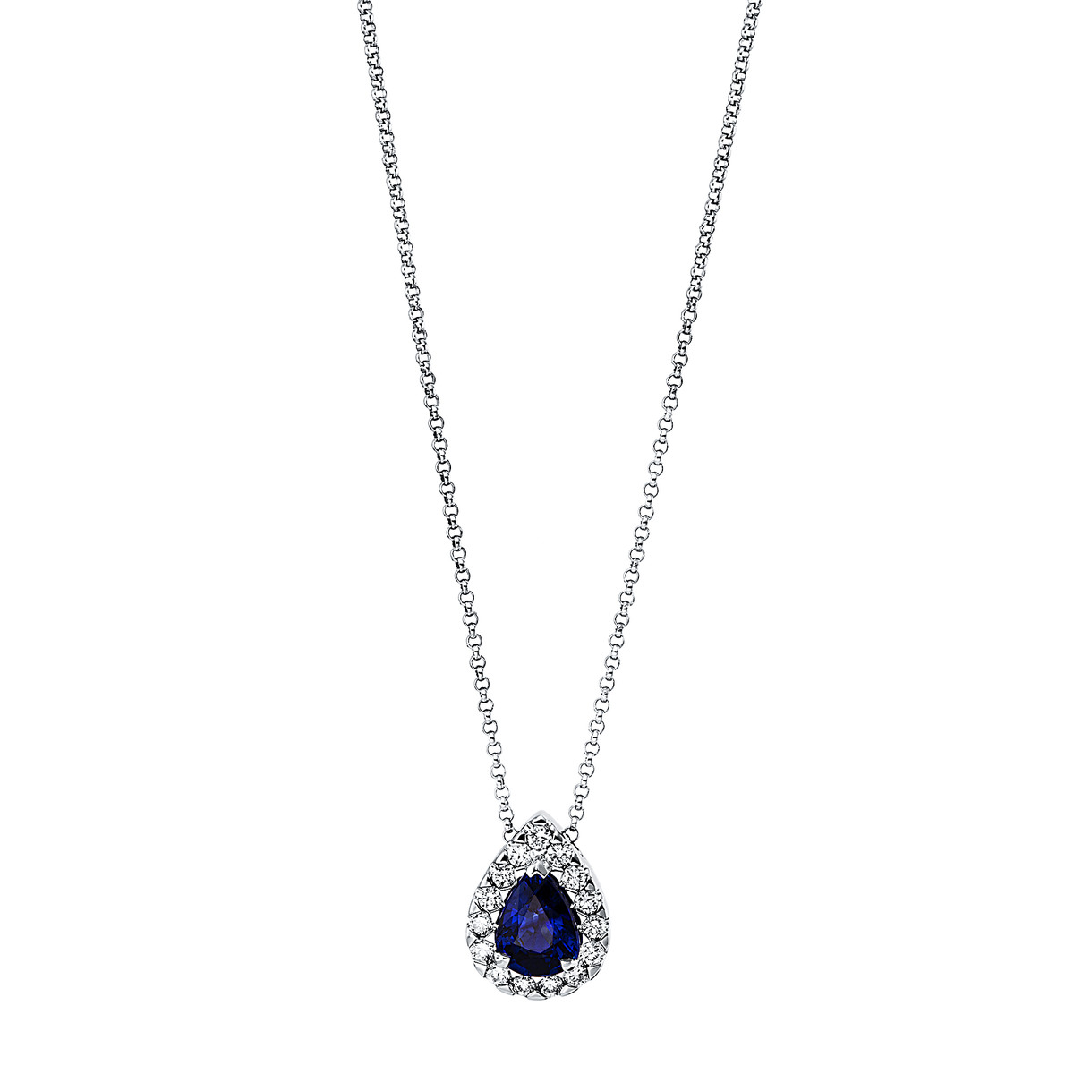 Collier 3er-Krappe 18 kt WG "Tropfen"