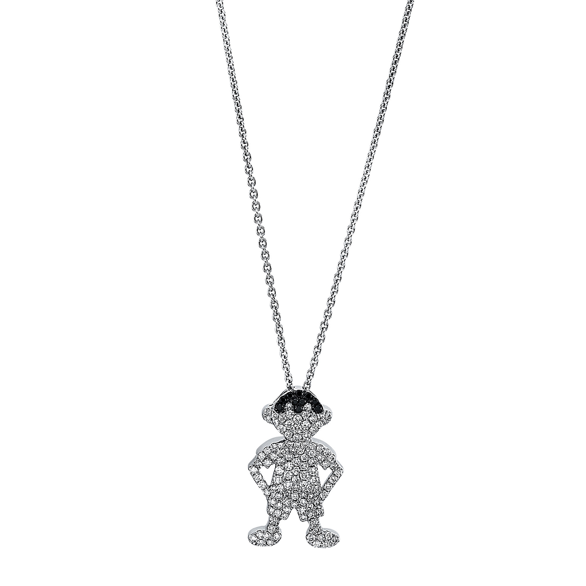 Collier 18 kt WG "Personen", Fassung teils schwarz rhodinie