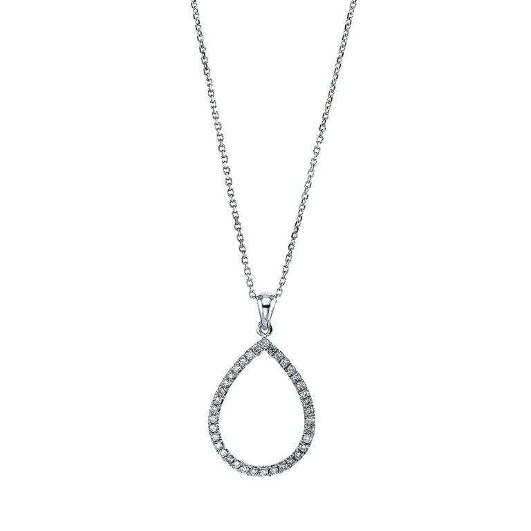 Collier 18 kt WG "Tropfen", mit Öse