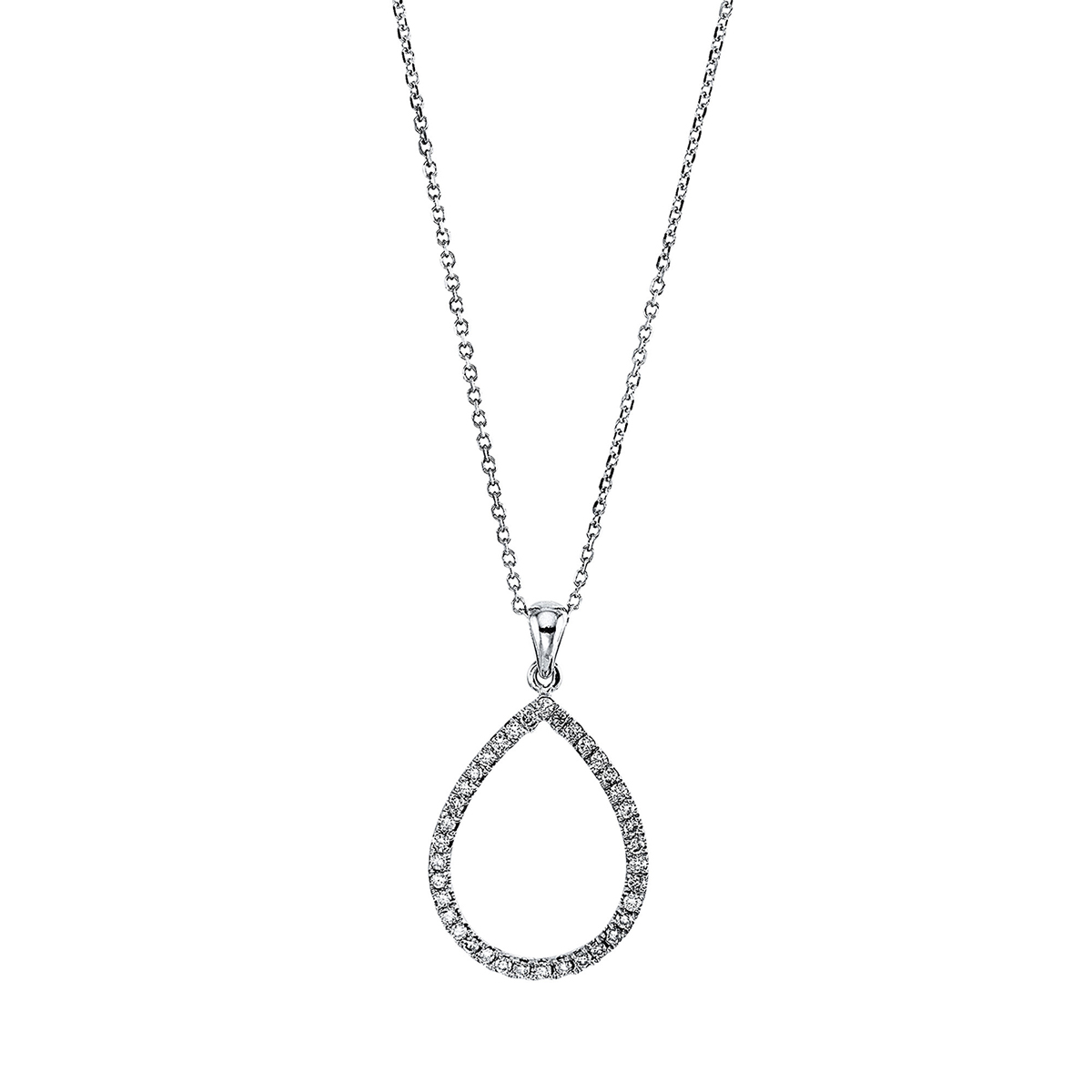 Collier 18 kt WG "Tropfen", mit Öse