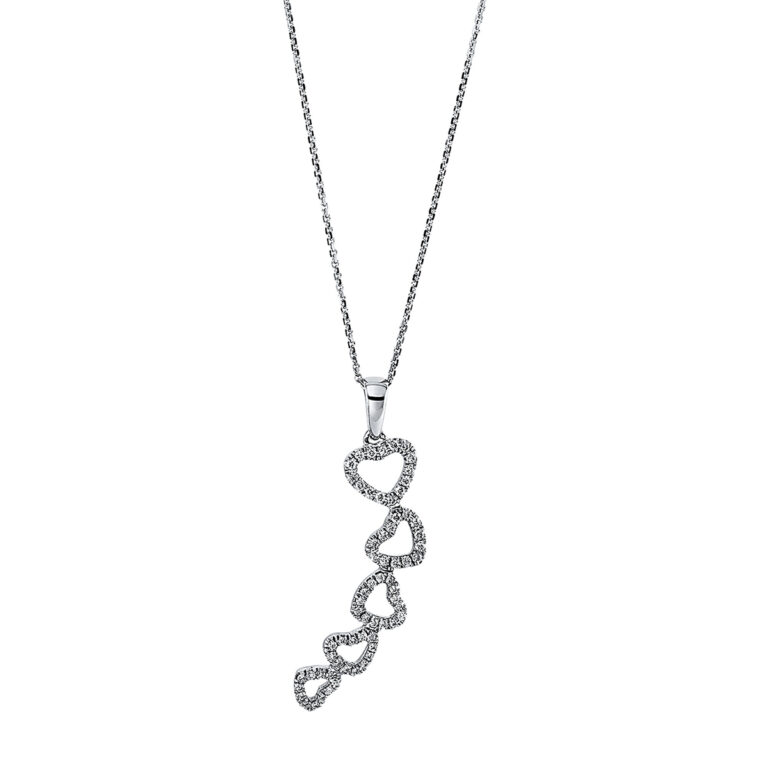 Collier 18 kt WG "Herz", mit Öse