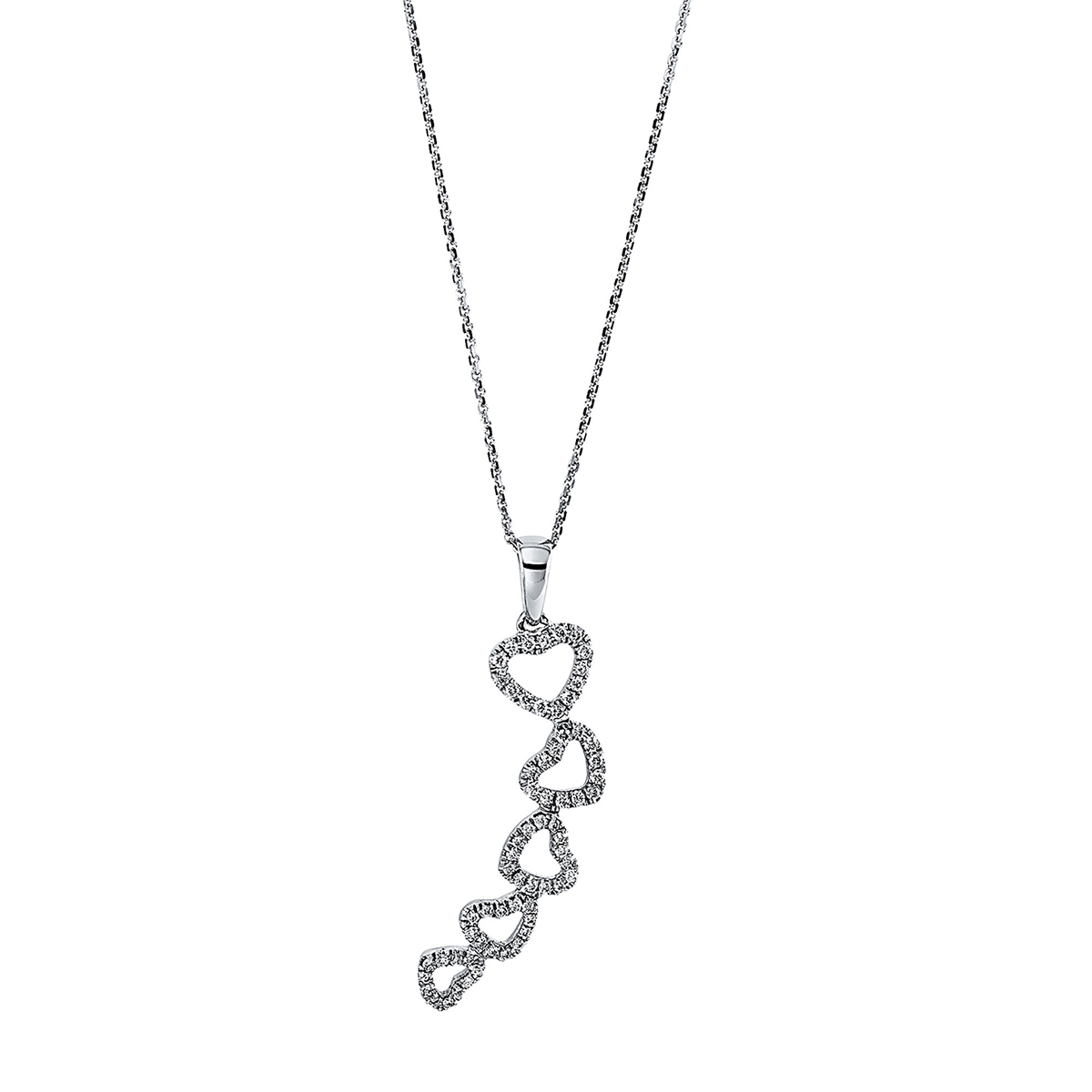 Collier 18 kt WG "Herz", mit Öse