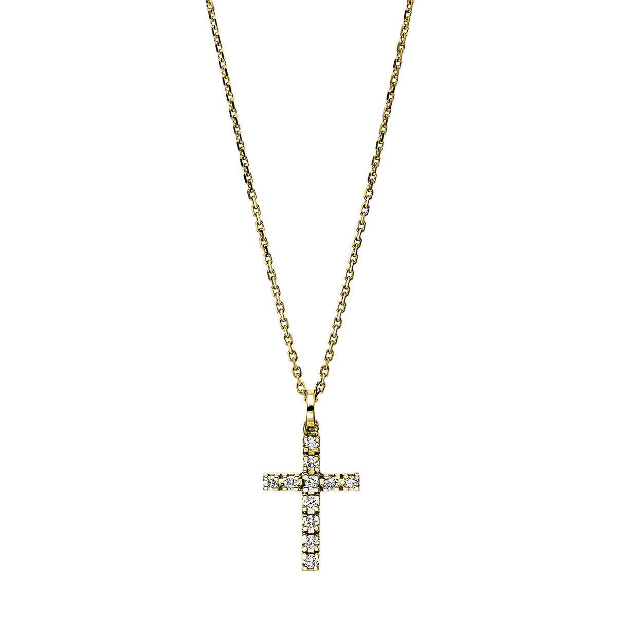 Collier 18 kt GG "Kreuz", mit Öse