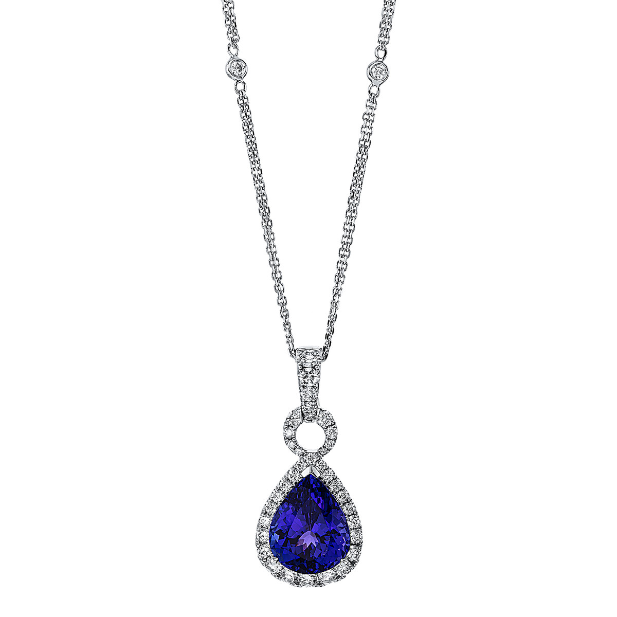Collier 3er-Krappe 18 kt WG, mit Öse