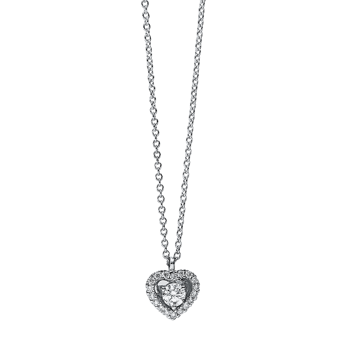 Collier 14 kt WG "Herz", mit Öse