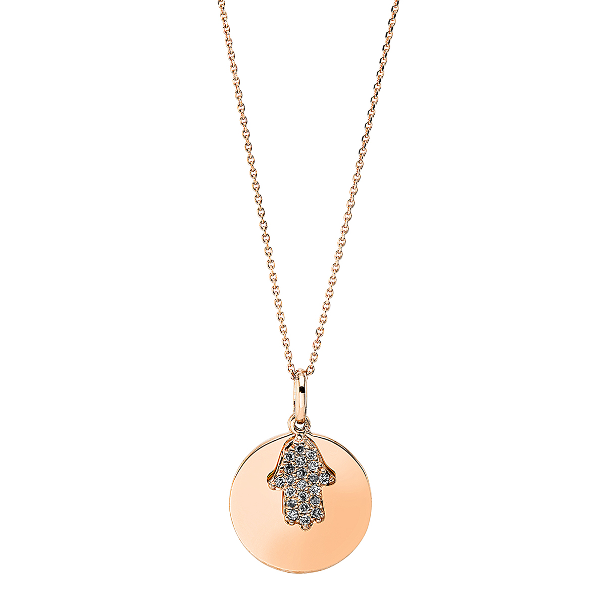 Collier 18 kt RG "Hand", mit Öse