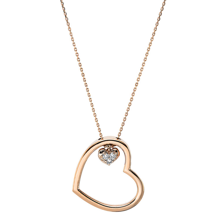 Collier 14 kt RG+WG "Herz"