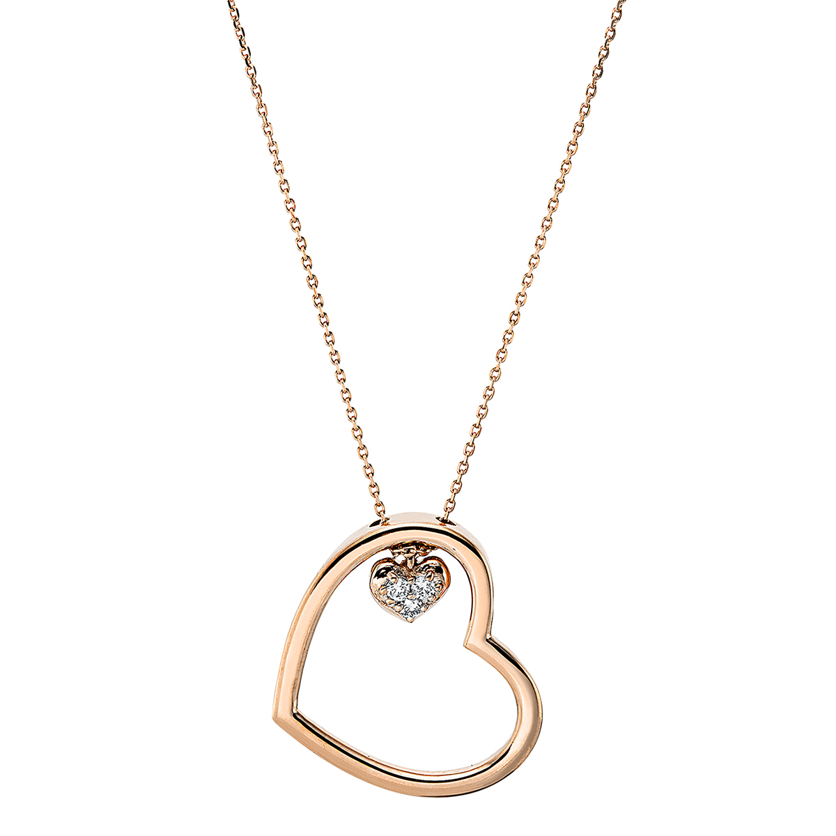 Collier 14 kt RG+WG "Herz"