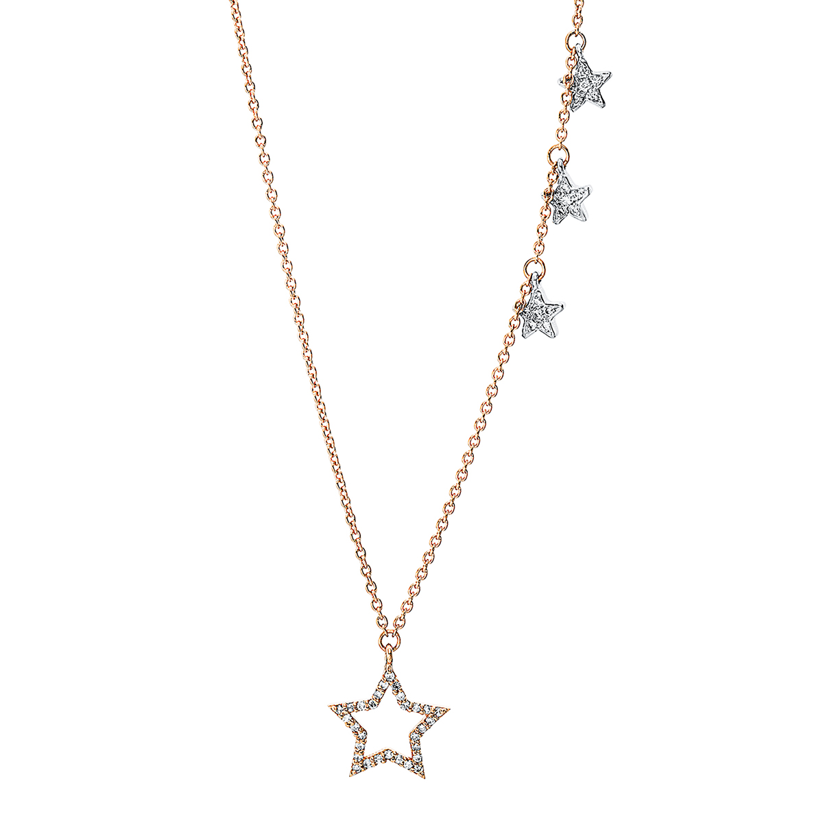 Collier 18 kt RG+WG "Stern"