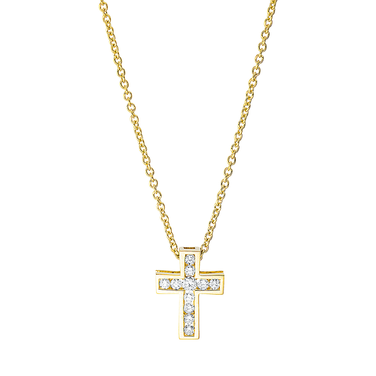 Collier 18 kt GG "Kreuz", mit ZÖ 40 cm