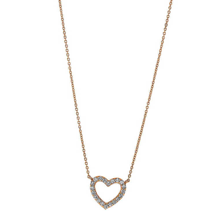 Collier 18 kt RG "Herz", mit ZÖ 42 cm